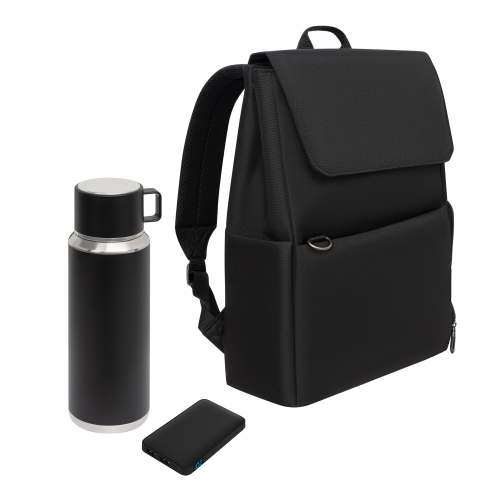 Подарочный набор Марко (Marco), черный (термос, ЗУ, рюкзак)