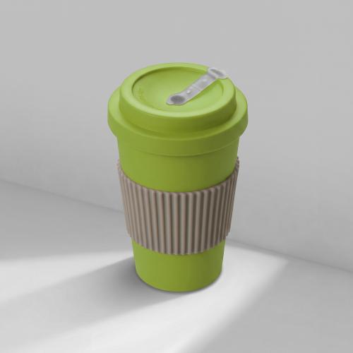 Термокружка Muffin из натуральных волокон, зеленое яблоко
