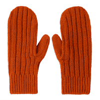Варежки вязаные НАСВЯЗИ© шерсть/акрил, оранжевый