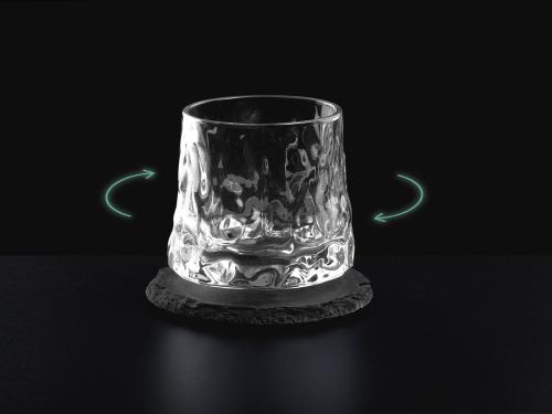 Вращающийся бокал для виски на сланцевом костере Bromo