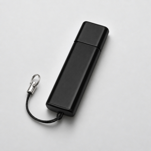 Флеш-карта USB 2.0 16 Gb металлическая с колпачком Borgir, черный