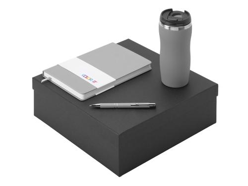 Подарочный набор с блокнотом С2, металлической ручкой и термокружкой, серый