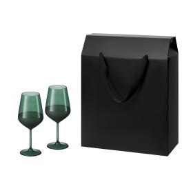 Подарочный набор 2 бокала для вина Emerald в большом подарочном пакете