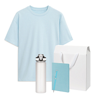 Набор с одеждой RUST (футболка, бутылка, блокнот, ручка), голубой, 3XL/4XL Набор с одеждой RUST (футболка, бутылка, блокнот, ручка), голубой, 3XL/4XL