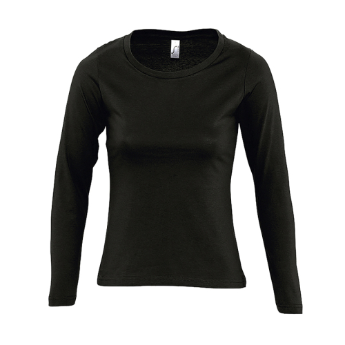 Футболка женская с длинным рукавом MAJESTIC, черный