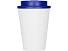 Пластиковый стакан Take away с двойными стенками и крышкой с силиконовым клапаном, 350 мл, белый/синий