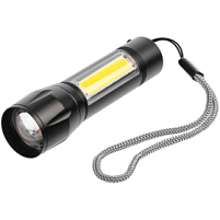 Фонарик аккумуляторный с фокусировкой луча Kirk, черный Фонарик аккумуляторный с фокусировкой луча Kirk, черный