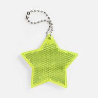 Пешеходный светоотражатель с цепочкой «Звезда», желтый неон Пешеходный светоотражатель с цепочкой «Звезда», желтый неон