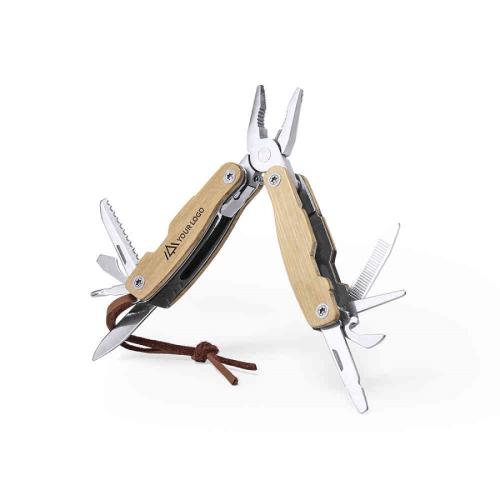 Мультитул FOLNAX, бамбук/нержавеющая сталь, бежевый