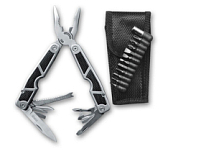 Мультитул Stinger, 115x45 мм, 10 функций, сталь/пластик, жёлто-чёрный, 12 насадок и нейлоновый чехол Мультитул Stinger, 115x45 мм, 10 функций, сталь/пластик, жёлто-чёрный, 12 насадок и нейлоновый чехол