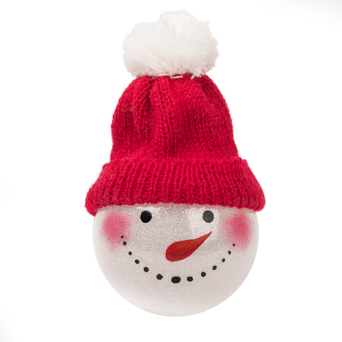 Шар новогодний SNOWMAN, ярко-красный