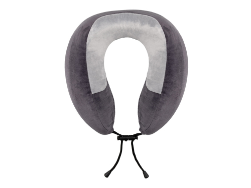 Подушка TORBER, дорожная, с эффектом памяти, тёмно-серая, полиэстер+спандекс