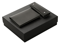 Подарочный набор Long River: обложка для паспорта, ключница (без лого Long River), черная коробка Подарочный набор Long River: обложка для паспорта, ключница (без лого Long River), черная коробка