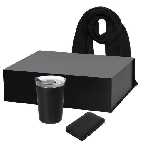 Подарочный набор Страда (Strada), Анкор (Ancor), Форгес (Forges), черный (термокружка, аккумулятор, шарф)