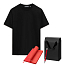 Набор с одеждой KRIS (футболка, ежедневник, ручка), красный/черный, M