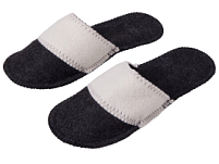 Тапочки белые/серые с отворотом без вышивки Тапочки белые/серые с отворотом без вышивки