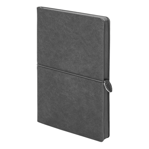 Ежедневник недатированный Fusion, А5, темно-серый, кремовый блок в линейку, серый