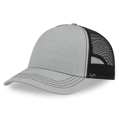 Бейсболка RAPPER CANVAS-S, 5 клиньев, пластиковая застёжка, серый, черный