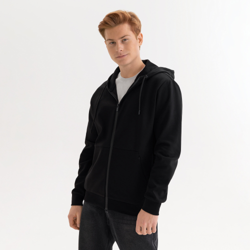 Толстовка на молнии с капюшоном Матео (Mateo) черная