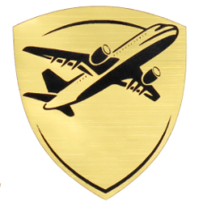 Шильд-наклейка самолет, Золотой