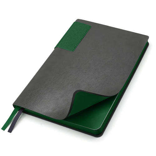 Ежедневник A5 недатированный Molfetta в мягком переплёте, Серый/темно-зеленый