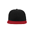 Бейсболка SNAP BACK, 6 клиньев, пластиковая застежка, черный, красный