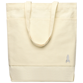 Сумка для покупок JETTA 325 г/м² с шильдом - ракета, натуральный/шильд ракета (серебро)