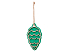 Подвеска шишка с цветной подложкой, зеленая подложка