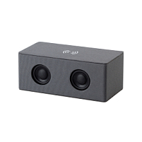 Bluetooth колонка "Cool Gray" с двумя динамиками (2х3Вт) и беспроводным зарядным устройством, переработанный пластик (RPET) Bluetooth колонка "Cool Gray" с двумя динамиками (2х3Вт) и беспроводным зарядным устройством, переработанный пластик (RPET)