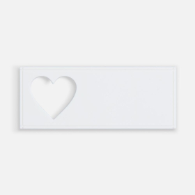 Лейбл из ПВХ с вырубкой «Сердце», белый