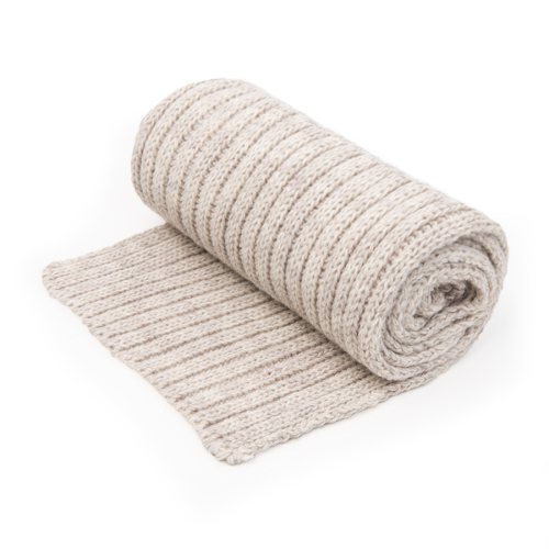 Шарф вязаный НАСВЯЗИ© шерсть/акрил, бежевый