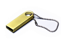USB 2.0-флешка на 4 Гб с мини чипом и круглым отверстием, золотистый USB 2.0-флешка на 4 Гб с мини чипом и круглым отверстием, золотистый