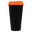 Стакан с крышкой Color Cap Black, черный с оранжевым