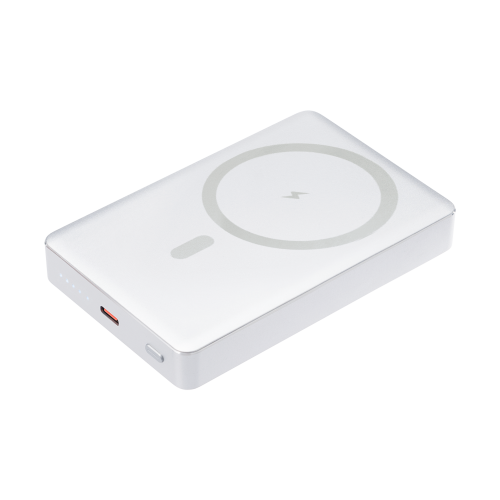 Внешний аккумулятор Атлантис Плюс PD (Atlantis PD Plus) 10000mAh с функцией беспроводной зарядки 15W, серебряный