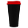 Стакан с крышкой Color Cap Black, черный с красным