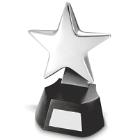 Стела  "Звезда", серебристый, черный Стела  "Звезда", серебристый, черный