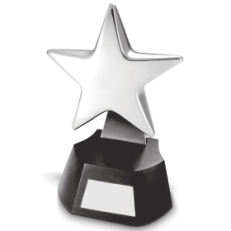 Стела  "Звезда", серебристый, черный