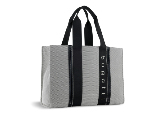 Сумка-тоут женская BUGATTI АМБРА | AMBRA, серо-черный цвет, хлопок/полиэстер, 45х14х32 см