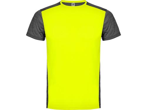 Спортивная футболка Zolder мужская, неоновый желтый/черный меланж