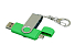 Флешка с поворотным механизмом, c дополнительным разъемом Micro USB, 16 Гб, зеленый