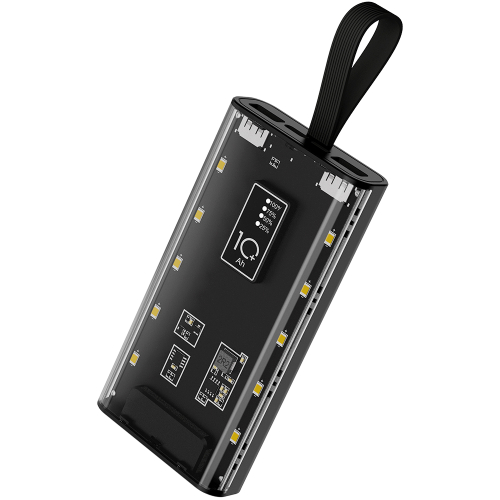 Внешний аккумулятор Wonder с фонариком, Черный