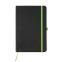 Блокнот A5 PIANA в твёрдом переплёте, Черно-салатовый