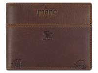 Портмоне Mano Don Leon, натуральная кожа в коричневом цвете, 11 х 8,6 см