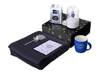 Подарочный набор с пледом, увлажнителем и кружкой, синий