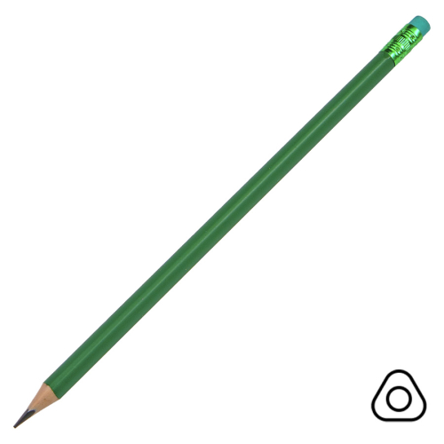 Карандаш чернографитный трехгранный TRINITY, зеленый