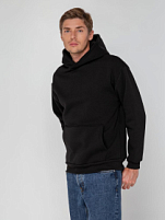 Худи унисекс оверсайз Full Swing, черное Худи унисекс оверсайз Full Swing, черное