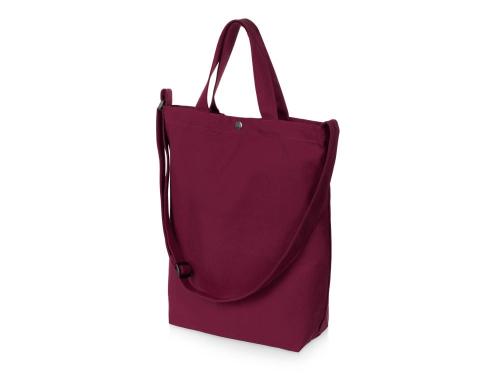 Сумка Helfer из хлопка на кнопке с регулирующейся лямкой, бордовый