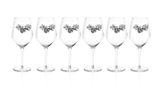 Комплект бокалов для красного вина 6 шт  UVA BLACK в подарочной упаковке , Прозрачный