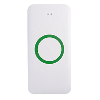 Универсальный аккумулятор с функцией беспроводной зарядки SATURN,белый с зеленым,15х7,3х1,2с, белый, зеленый Универсальный аккумулятор с функцией беспроводной зарядки SATURN,белый с зеленым,15х7,3х1,2с, белый, зеленый