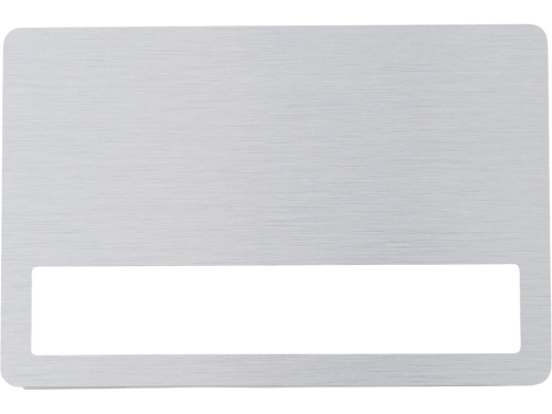 Бейдж металл+ загибушка прозрачная, 90х60мм, серебристый